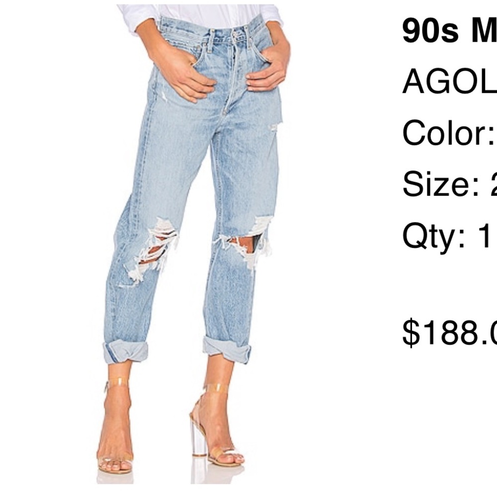 AGOLDE 90’s mid rise loose fit waist 27 | inseam 29